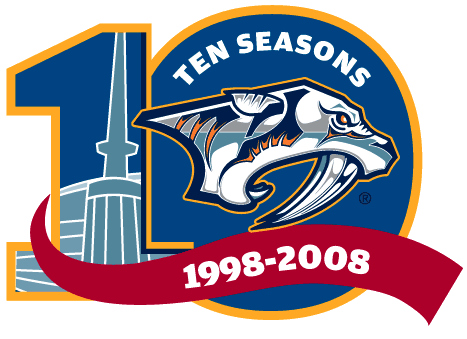 Nashville Predators 2008 Anniversary Logo iron on transfers for fabric